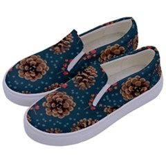 Christmas Seamless Pattern Kids  Canvas Slip Ons