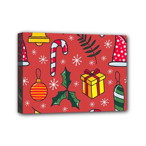 Colorful Funny Christmas Pattern Mini Canvas 7  X 5  (stretched)