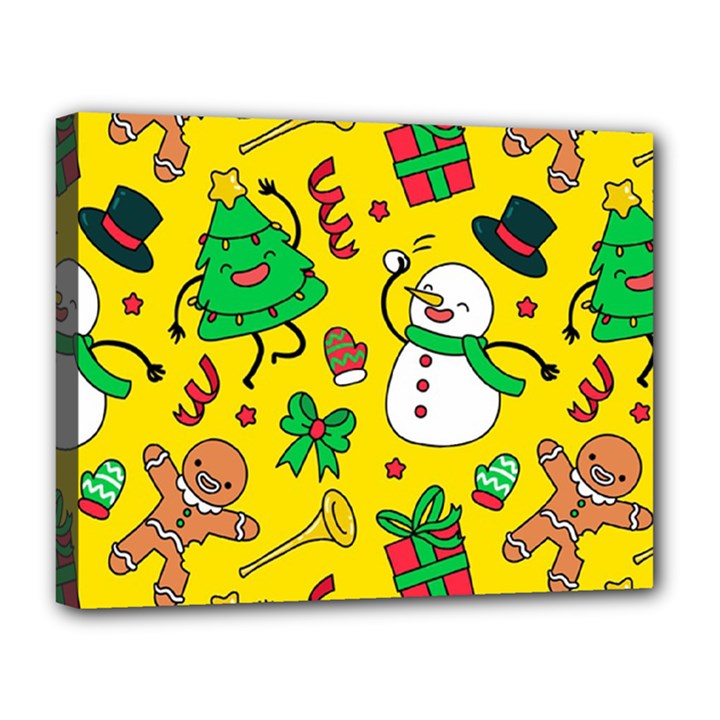 Funny Decoration Christmas Pattern Canvas 14  x 11  (Stretched)