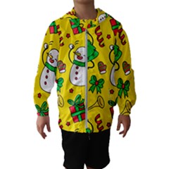 Funny Decoration Christmas Pattern Kids  Hooded Windbreaker by Vaneshart