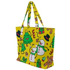 Funny Decoration Christmas Pattern Zip Up Canvas Bag by Vaneshart