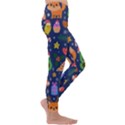 Colorful Funny Christmas Pattern Kids  Lightweight Velour Leggings View3