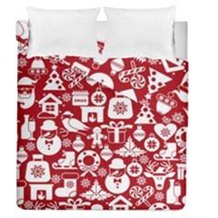 Christmas Seamless Pattern Icons Duvet Cover Double Side (queen Size) by Vaneshart