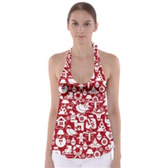 Christmas Seamless Pattern Icons Babydoll Tankini Top by Vaneshart