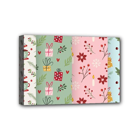 Flat Christmas Pattern Collection Mini Canvas 6  X 4  (stretched) by Vaneshart