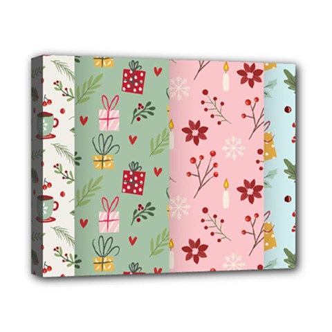 Flat Christmas Pattern Collection Canvas 10  X 8  (stretched) by Vaneshart