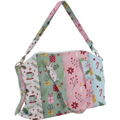 Flat Christmas Pattern Collection Canvas Crossbody Bag