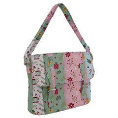 Flat Christmas Pattern Collection Buckle Messenger Bag by Vaneshart