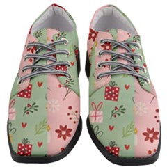 Flat Christmas Pattern Collection Women Heeled Oxford Shoes by Vaneshart