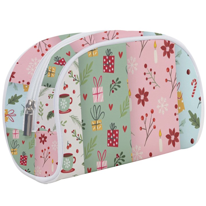 Flat Christmas Pattern Collection Makeup Case (Large)