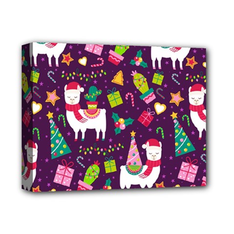 Colorful Funny Christmas Pattern Deluxe Canvas 14  X 11  (stretched) by Vaneshart