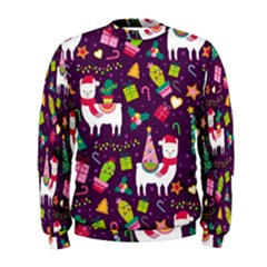 Colorful Funny Christmas Pattern Men s Sweatshirt by Vaneshart