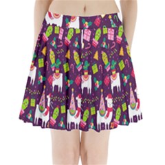 Colorful Funny Christmas Pattern Pleated Mini Skirt by Vaneshart