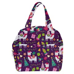 Colorful Funny Christmas Pattern Boxy Hand Bag by Vaneshart