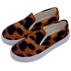 Leopard Skin Pattern Background Kids  Canvas Slip Ons