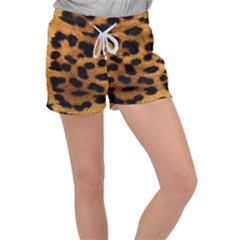 Leopard Skin Pattern Background Women s Velour Lounge Shorts by Vaneshart