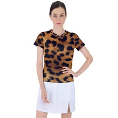 Leopard Skin Pattern Background Women s Sports Top