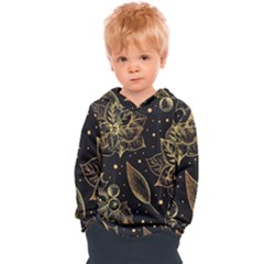 Christmas Pattern With Vintage Flowers Kids  Overhead Hoodie