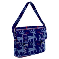 Knitted Christmas Pattern Buckle Messenger Bag by Vaneshart