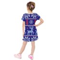 Knitted Christmas Pattern Kids  Short Sleeve Velvet Dress View2