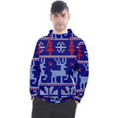 Knitted Christmas Pattern Men s Pullover Hoodie