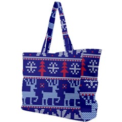 Knitted Christmas Pattern Simple Shoulder Bag by Vaneshart