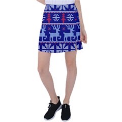 Knitted Christmas Pattern Tennis Skirt by Vaneshart