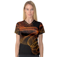 Circle Fractals Pattern V-neck Sport Mesh Tee