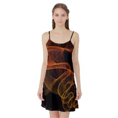 Circle Fractals Pattern Satin Night Slip