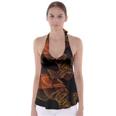 Circle Fractals Pattern Babydoll Tankini Top