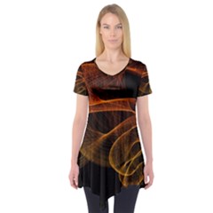 Circle Fractals Pattern Short Sleeve Tunic 