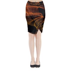 Circle Fractals Pattern Midi Wrap Pencil Skirt