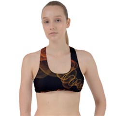 Circle Fractals Pattern Criss Cross Racerback Sports Bra