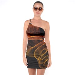 Circle Fractals Pattern One Soulder Bodycon Dress