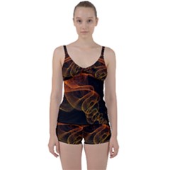 Circle Fractals Pattern Tie Front Two Piece Tankini