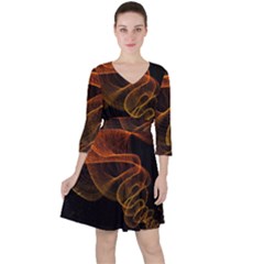 Circle Fractals Pattern Ruffle Dress