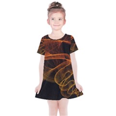 Circle Fractals Pattern Kids  Simple Cotton Dress