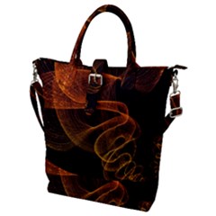 Circle Fractals Pattern Buckle Top Tote Bag