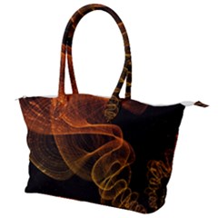 Circle Fractals Pattern Canvas Shoulder Bag