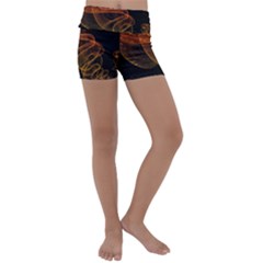 Circle Fractals Pattern Kids  Lightweight Velour Yoga Shorts