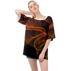 Circle Fractals Pattern Oversized Chiffon Top