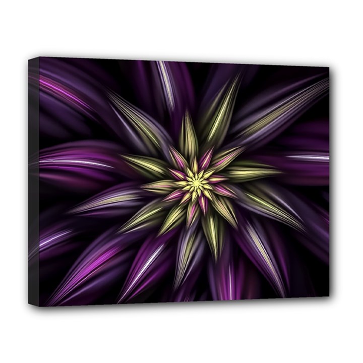 Fractal Flower Floral Abstract Canvas 14  x 11  (Stretched)