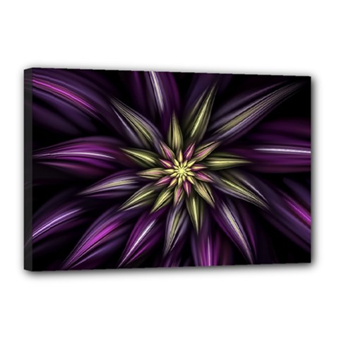 Fractal Flower Floral Abstract Canvas 18  X 12  (stretched) by HermanTelo