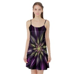 Fractal Flower Floral Abstract Satin Night Slip