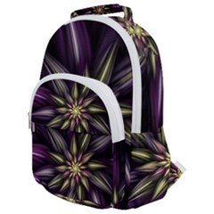 Fractal Flower Floral Abstract Rounded Multi Pocket Backpack by HermanTelo