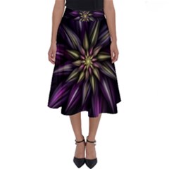 Fractal Flower Floral Abstract Perfect Length Midi Skirt by HermanTelo