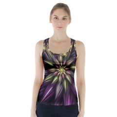 Fractal Flower Floral Abstract Racer Back Sports Top