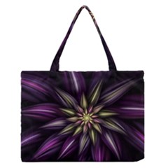 Fractal Flower Floral Abstract Zipper Medium Tote Bag