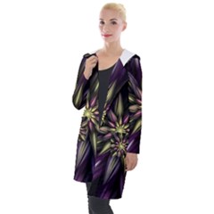 Fractal Flower Floral Abstract Hooded Pocket Cardigan