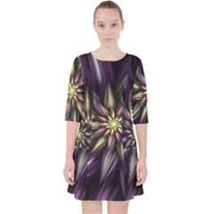 Fractal Flower Floral Abstract Pocket Dress